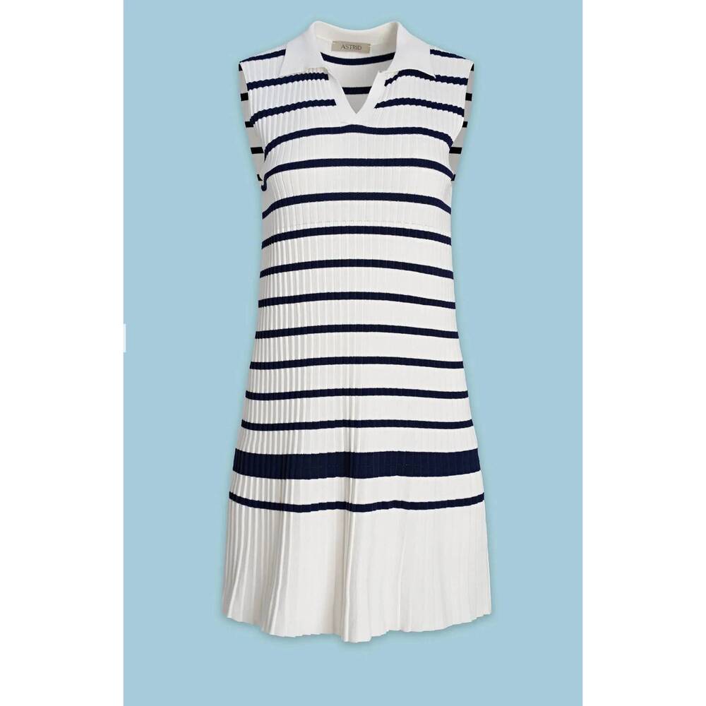 NEW ASTRID women's gabriella dress in white stripe
